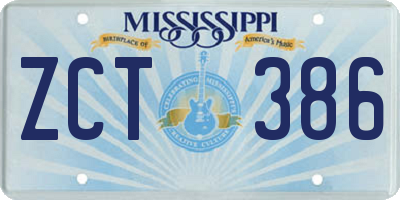 MS license plate ZCT386