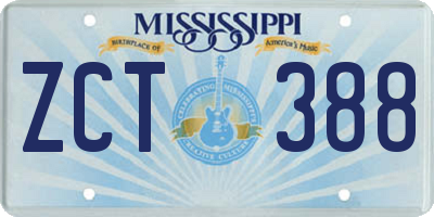 MS license plate ZCT388