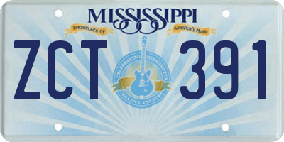 MS license plate ZCT391