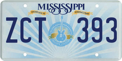 MS license plate ZCT393
