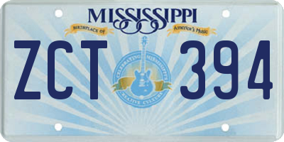 MS license plate ZCT394