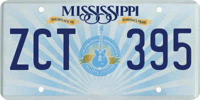 MS license plate ZCT395