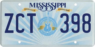 MS license plate ZCT398