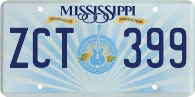 MS license plate ZCT399