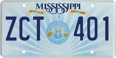 MS license plate ZCT401