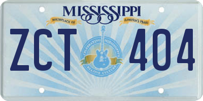 MS license plate ZCT404