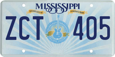 MS license plate ZCT405
