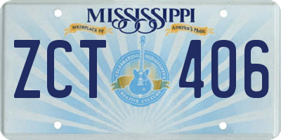 MS license plate ZCT406