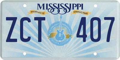 MS license plate ZCT407