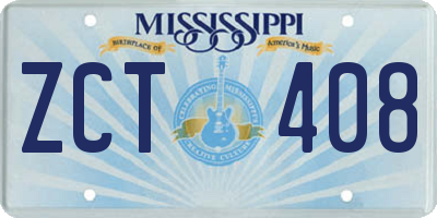 MS license plate ZCT408
