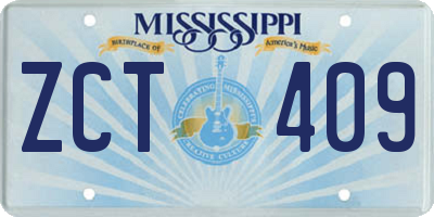 MS license plate ZCT409