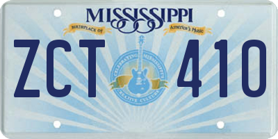 MS license plate ZCT410
