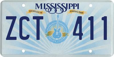 MS license plate ZCT411