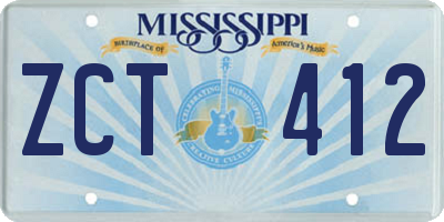 MS license plate ZCT412