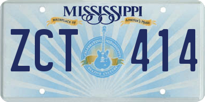 MS license plate ZCT414