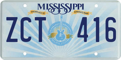 MS license plate ZCT416