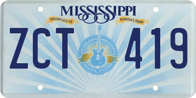 MS license plate ZCT419