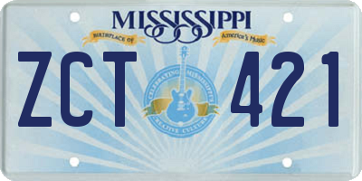 MS license plate ZCT421