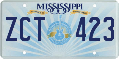 MS license plate ZCT423