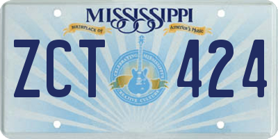 MS license plate ZCT424