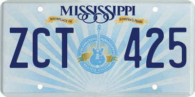MS license plate ZCT425