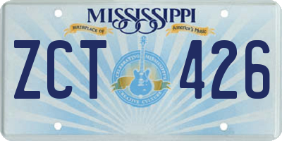 MS license plate ZCT426