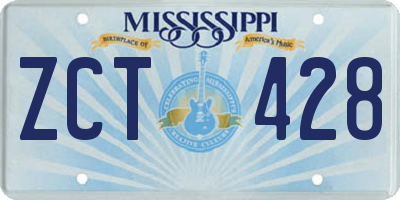 MS license plate ZCT428