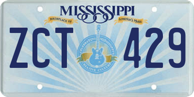 MS license plate ZCT429