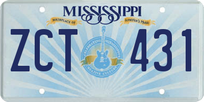 MS license plate ZCT431