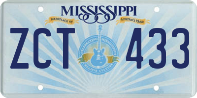 MS license plate ZCT433