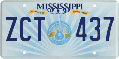 MS license plate ZCT437
