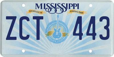 MS license plate ZCT443