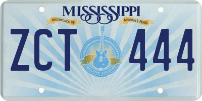 MS license plate ZCT444