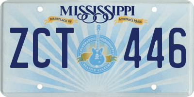 MS license plate ZCT446