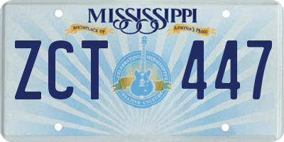 MS license plate ZCT447