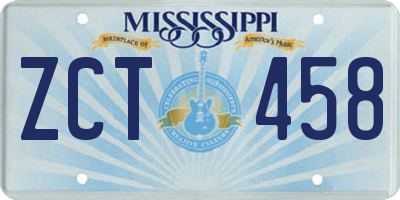 MS license plate ZCT458