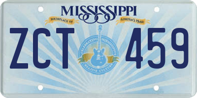 MS license plate ZCT459