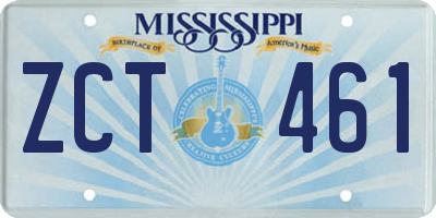 MS license plate ZCT461