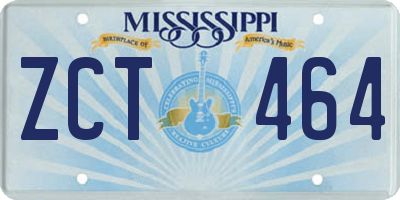MS license plate ZCT464