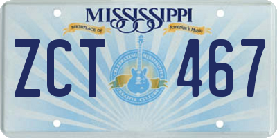 MS license plate ZCT467