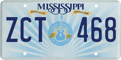 MS license plate ZCT468