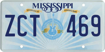 MS license plate ZCT469