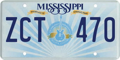 MS license plate ZCT470