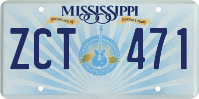 MS license plate ZCT471