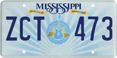 MS license plate ZCT473