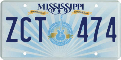 MS license plate ZCT474