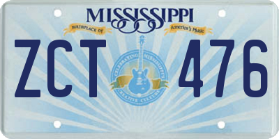 MS license plate ZCT476