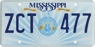 MS license plate ZCT477