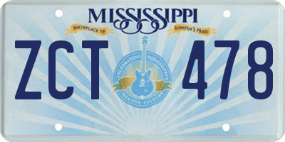 MS license plate ZCT478