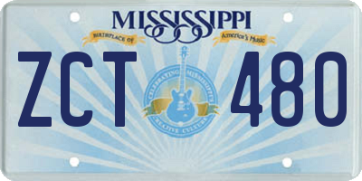 MS license plate ZCT480